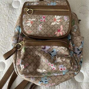 Floral Tan Backpack